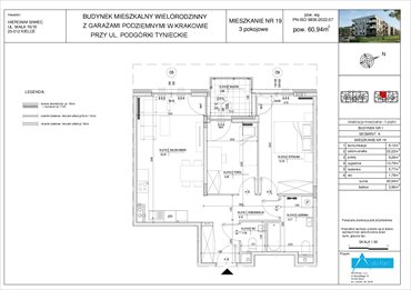 rzut mieszkanie na sprzedaż 61m2 mieszkanie Kraków, Dębniki, Podgórki Tynieckie