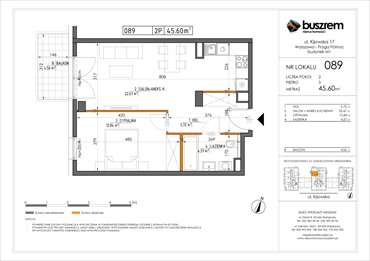 rzut mieszkanie na sprzedaż 46m2 mieszkanie Warszawa, Praga Północ, Kijowska 17