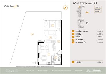 rzut mieszkanie na sprzedaż 58m2 mieszkanie Kraków, Rzemieślnicza 22-24