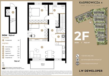 rzut mieszkanie na sprzedaż 73m2 mieszkanie Łódź, Jana Kasprowicza 4