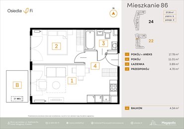 rzut mieszkanie na sprzedaż 37m2 mieszkanie Kraków, Rzemieślnicza 22-24