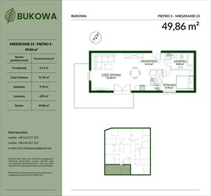 rzut mieszkanie na sprzedaż 50m2 mieszkanie Bielsko-Biała, Aleksandrowice, Bukowa 29