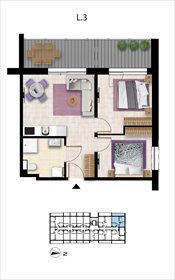 rzut mieszkanie na sprzedaż 45m2 mieszkanie Grzybowo, Nadmorska 98 -106