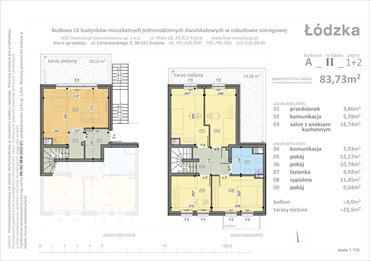 rzut mieszkanie na sprzedaż 84m2 mieszkanie Kraków, Łódzka