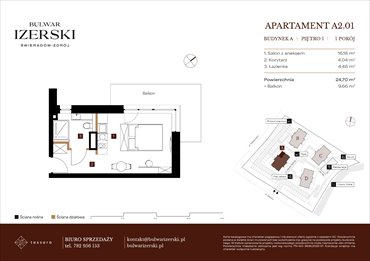 rzut mieszkanie na sprzedaż 25m2 mieszkanie Świeradów Zdrój, Senatoryjna/Szkolna
