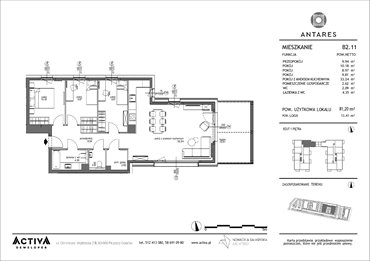 rzut mieszkanie na sprzedaż 81m2 mieszkanie Pruszcz Gdański, Lilli Wenedy 1