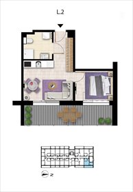 rzut mieszkanie na sprzedaż 33m2 mieszkanie Grzybowo, Nadmorska 98 -106