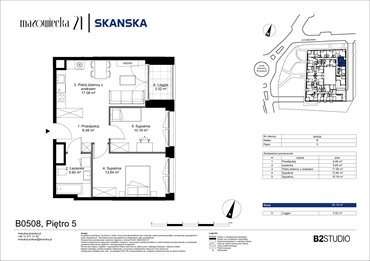 rzut mieszkanie na sprzedaż 55m2 mieszkanie Kraków, Krowodrza, ul. Mazowiecka 21