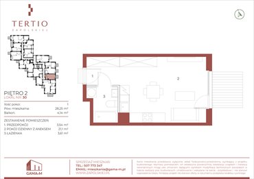 rzut mieszkanie na sprzedaż 28m2 mieszkanie Kraków, Bronowice, Gabrieli Zapolskiej 21