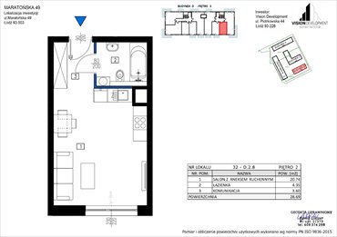 rzut mieszkanie na sprzedaż 29m2 mieszkanie Łódź, Retkinia, Maratońska 49C