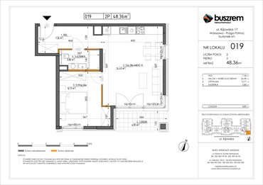 rzut mieszkanie na sprzedaż 46m2 mieszkanie Warszawa, Praga Północ, Kijowska 17