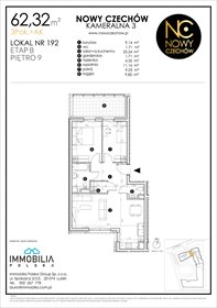 rzut mieszkanie na sprzedaż 62m2 mieszkanie Lublin, CZECHÓW, Kameralna 3