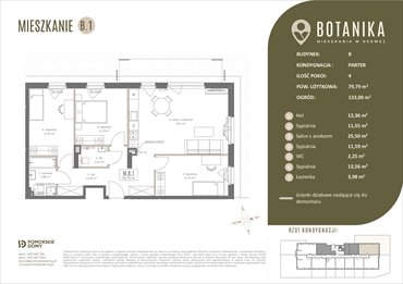 rzut mieszkanie na sprzedaż 80m2 mieszkanie Gdańsk, Osowa, Izydy