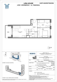 rzut mieszkanie na sprzedaż 45m2 mieszkanie Łódź, Pomorska 108