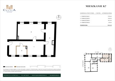 rzut mieszkanie na sprzedaż 85m2 mieszkanie Koło, Stary Rynek 26