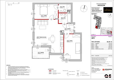 rzut mieszkanie na sprzedaż 64m2 mieszkanie Warszawa, Ursus, ul. Gierdziejewskiego 23