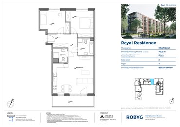 rzut mieszkanie na sprzedaż 70m2 mieszkanie Warszawa, Wilanów, Sarmacka