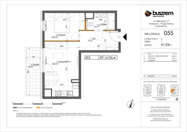 rzut mieszkanie na sprzedaż 41m2 mieszkanie Warszawa, Praga Północ, Kijowska 17