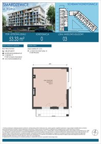 rzut mieszkanie na sprzedaż 53m2 mieszkanie SMARDZEWICE, WODNA