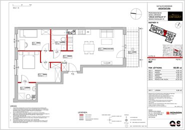 rzut mieszkanie na sprzedaż 61m2 mieszkanie Warszawa, Ursus, ul. Gierdziejewskiego 23