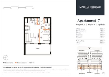 rzut mieszkanie na sprzedaż 43m2 mieszkanie Rogowo, Rogowo 65