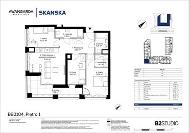 rzut mieszkanie na sprzedaż 75m2 mieszkanie Kraków, Prądnik Czerwony, Mogilska 126