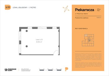 rzut mieszkanie na sprzedaż 52m2 mieszkanie Gdańsk, Morena, Piekarnicza 6