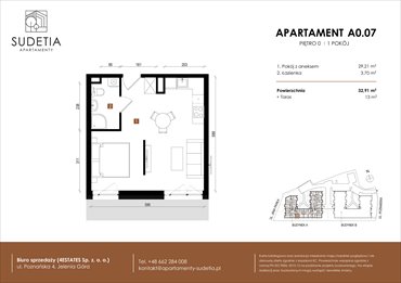 rzut mieszkanie na sprzedaż 33m2 mieszkanie Jelenia Góra, POZNAŃSKA 4