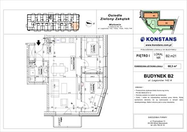 rzut mieszkanie na sprzedaż 60m2 mieszkanie Wołomin, Legionów 142A i 144