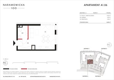 rzut mieszkanie na sprzedaż 27m2 mieszkanie Poznań, Winogrady, Naramowicka 100