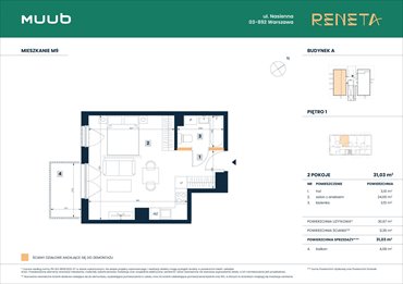 rzut mieszkanie na sprzedaż 31m2 mieszkanie Warszawa, Włochy, Nasienna 11