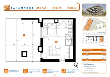 rzut mieszkanie na sprzedaż 67m2 mieszkanie Marki, Aleja Józefa Piłsudskiego 102