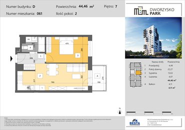 rzut mieszkanie na sprzedaż 44m2 mieszkanie Rzeszów, Przybyszówka, Dworzysko