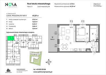 rzut mieszkanie na sprzedaż 47m2 mieszkanie Łódź, Śródmieście, ul. Telefoniczna 19