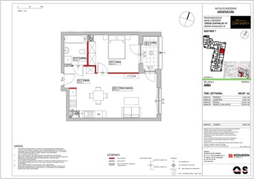 rzut mieszkanie na sprzedaż 45m2 mieszkanie Warszawa, Ursus, ul. Gierdziejewskiego 23