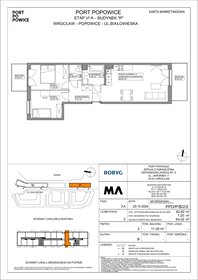 rzut mieszkanie na sprzedaż 63m2 mieszkanie Wrocław, Fabryczna, Białowieska 91a