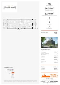 rzut mieszkanie na sprzedaż 84m2 mieszkanie Katowice, Bogucice - Dąbrówka Mała, Wiertnicza 32