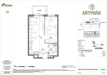 rzut mieszkanie na sprzedaż 42m2 mieszkanie Łódź, Polesie, Wołowa 4A