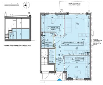 rzut mieszkanie na sprzedaż 52m2 mieszkanie Łódź, ul. Pabianicka