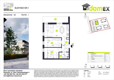 rzut mieszkanie na sprzedaż 54m2 mieszkanie Głogów Małopolski, Niwa, Kościuszki