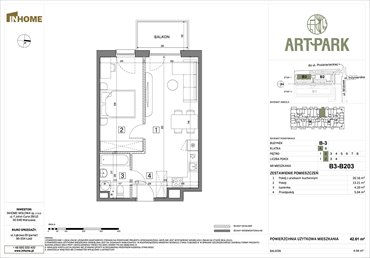 rzut mieszkanie na sprzedaż 43m2 mieszkanie Łódź, Polesie, Wołowa 4A