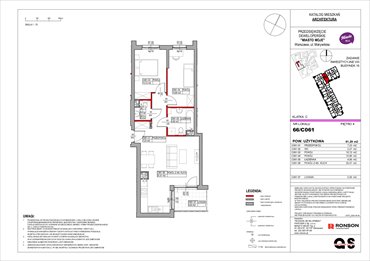 rzut mieszkanie na sprzedaż 61m2 mieszkanie Warszawa, Białołęka, Marywilska 68