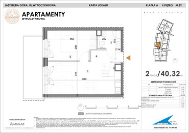 rzut mieszkanie na sprzedaż 40m2 mieszkanie Jastrzębia Góra, Wypoczynkowa