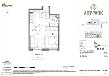 rzut mieszkanie na sprzedaż 39m2 mieszkanie Łódź, Polesie, Wołowa 4A