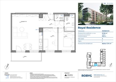 rzut mieszkanie na sprzedaż 67m2 mieszkanie Warszawa, Wilanów, Sarmacka