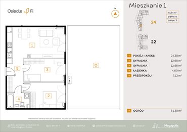 rzut mieszkanie na sprzedaż 62m2 mieszkanie Kraków, Rzemieślnicza 22-24