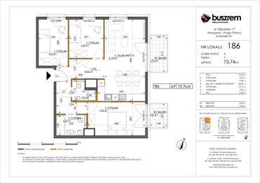 rzut mieszkanie na sprzedaż 74m2 mieszkanie Warszawa, Praga Północ, Kijowska 17