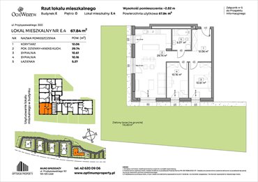 rzut mieszkanie na sprzedaż 68m2 mieszkanie Łódź, Widzew, Przybyszewskiego 292-300