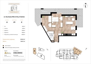 rzut mieszkanie na sprzedaż 63m2 mieszkanie Kraków, Wzgórza Krzesławickie, Gustawa Morcinka