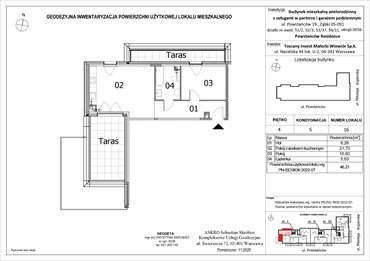rzut mieszkanie na sprzedaż 46m2 mieszkanie Ząbki, Powstańców 19